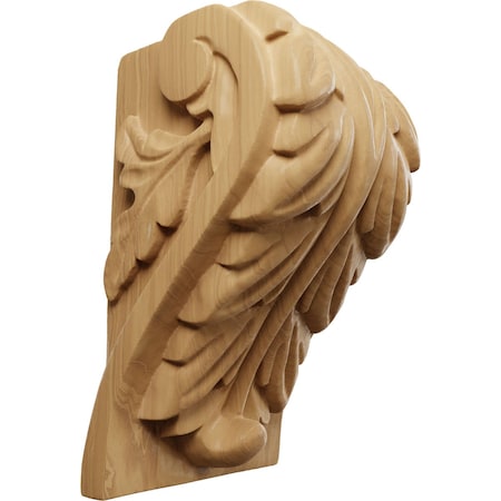 Ekena Millwork 3 3/4"W x 3 1/4"D x 6"H Large Acanthus Leaf Block Corbel, Cherry CORW04X03X06BACH
